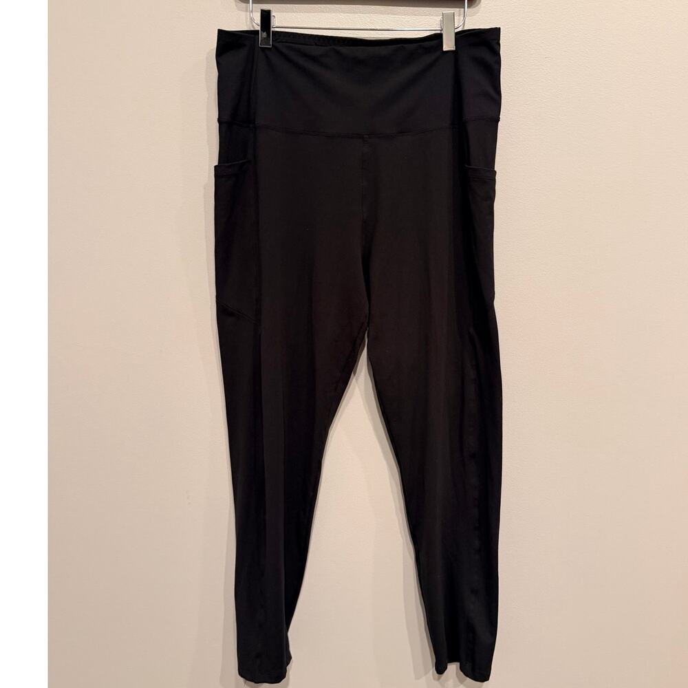 Amazon High-Waisted Black Athletic Leggings with Side Pockets Women's 2XL